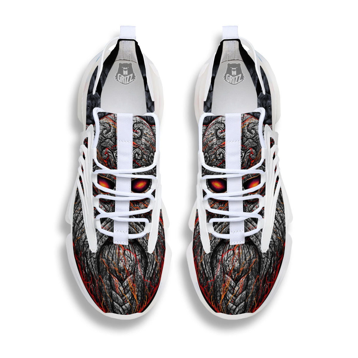 God Odin Ancient Viking Norse Print White Gym Shoes-grizzshop
