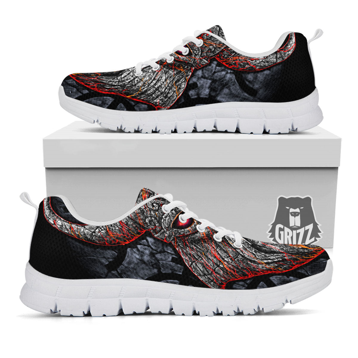 God Odin Ancient Viking Norse Print White Sneaker-grizzshop
