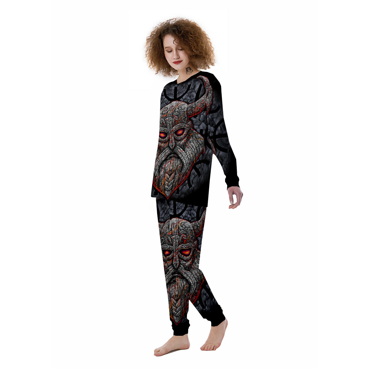 God Odin Ancient Viking Norse Print Women's Pajamas-grizzshop