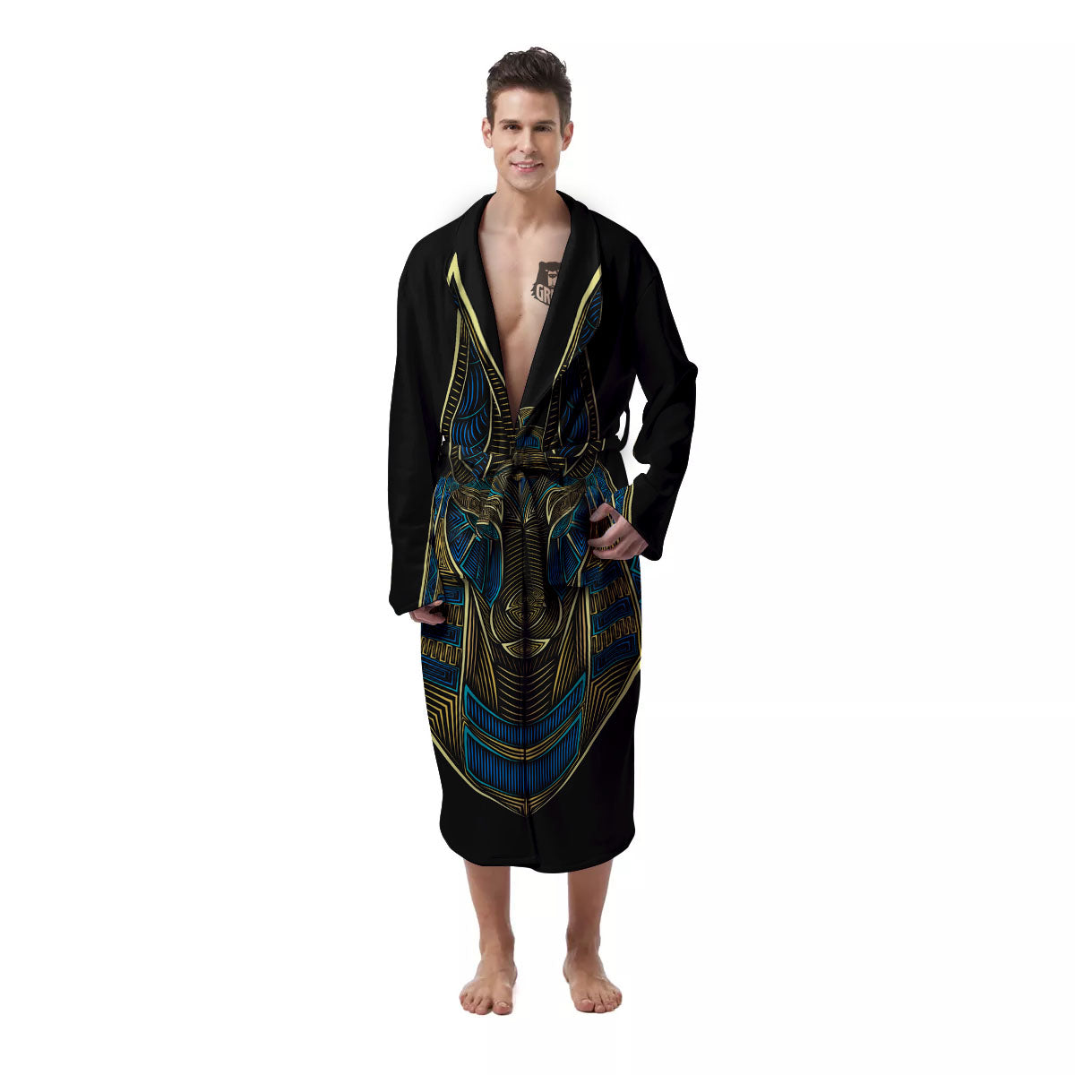 Gods Ancient Egyptian Print Men's Robe-grizzshop