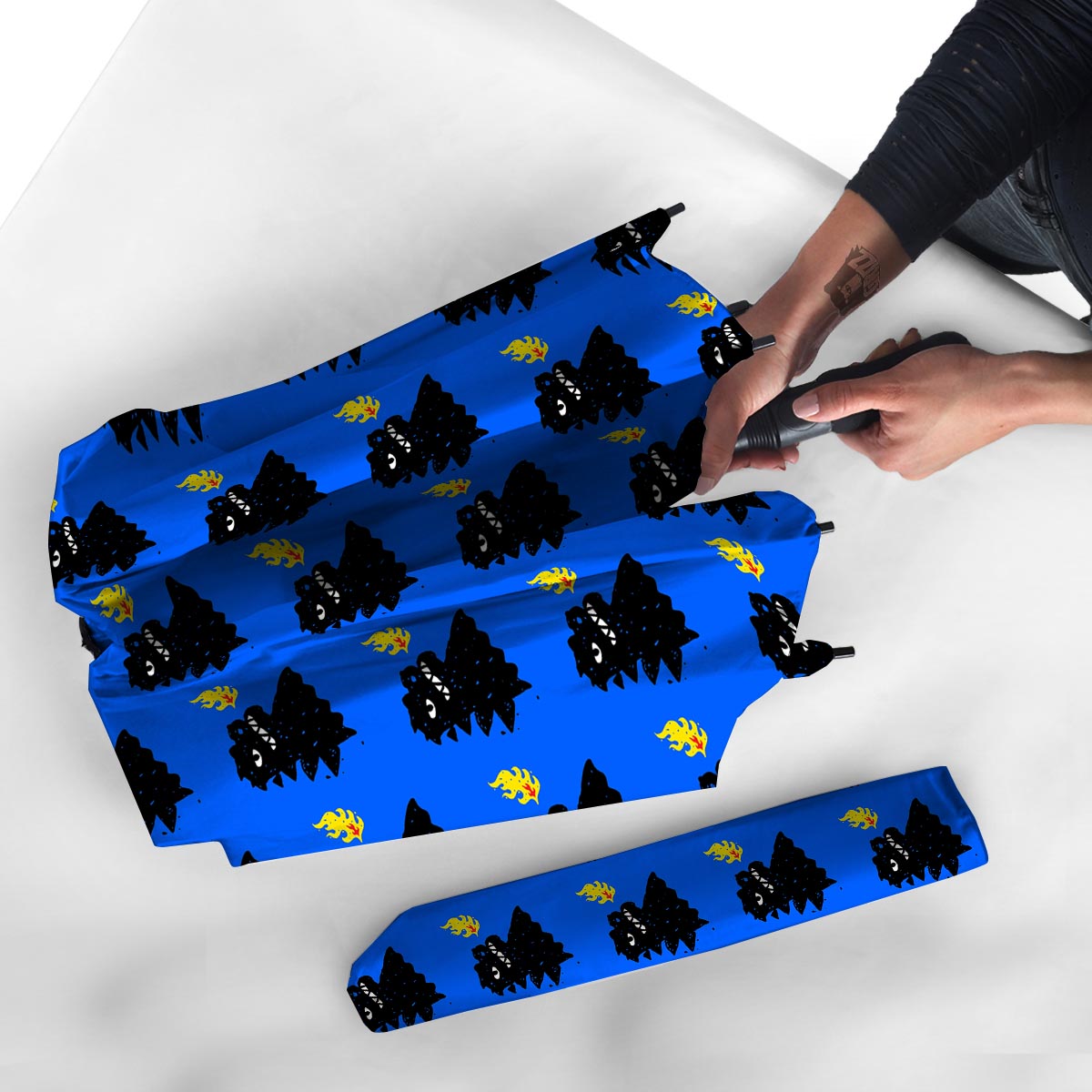 Godzilla Japanese Pattern Print Umbrella-grizzshop