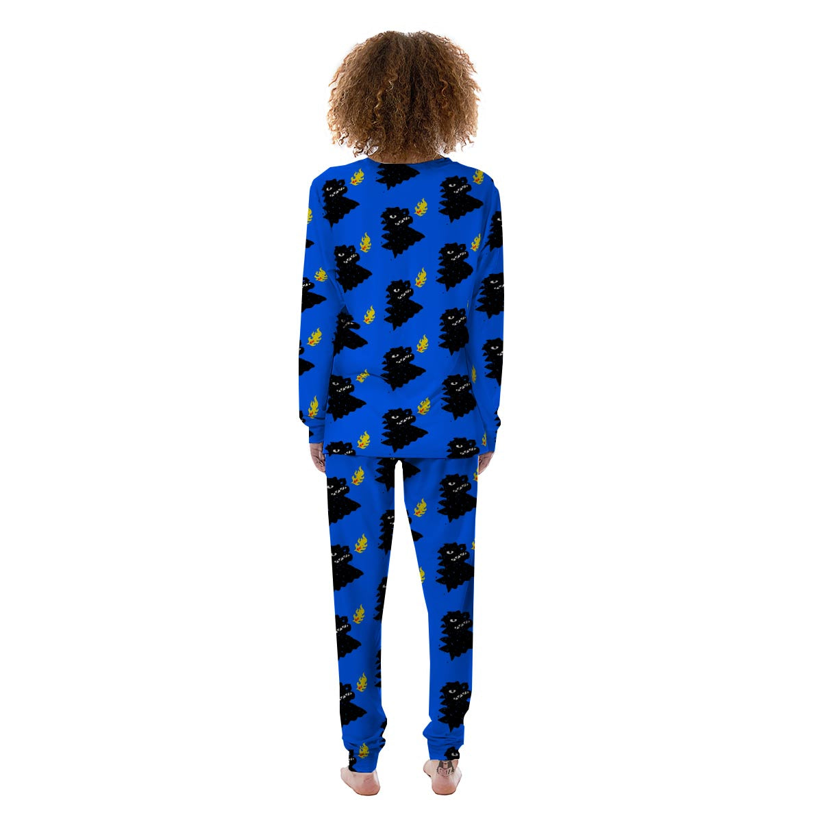 Godzilla Japanese Pattern Print Women's Pajamas-grizzshop