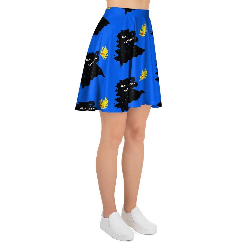 Godzilla Japanese Pattern Print Women's Skirt-grizzshop