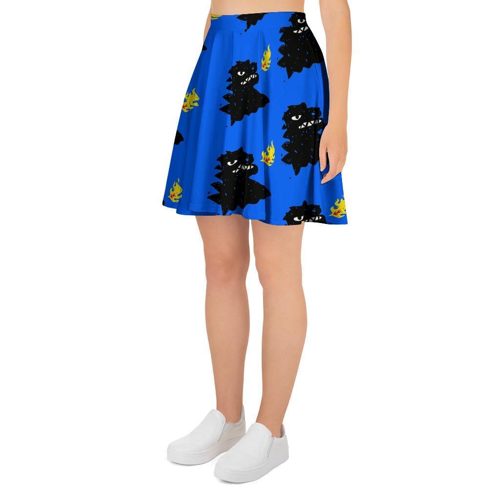 Godzilla Japanese Pattern Print Women's Skirt-grizzshop