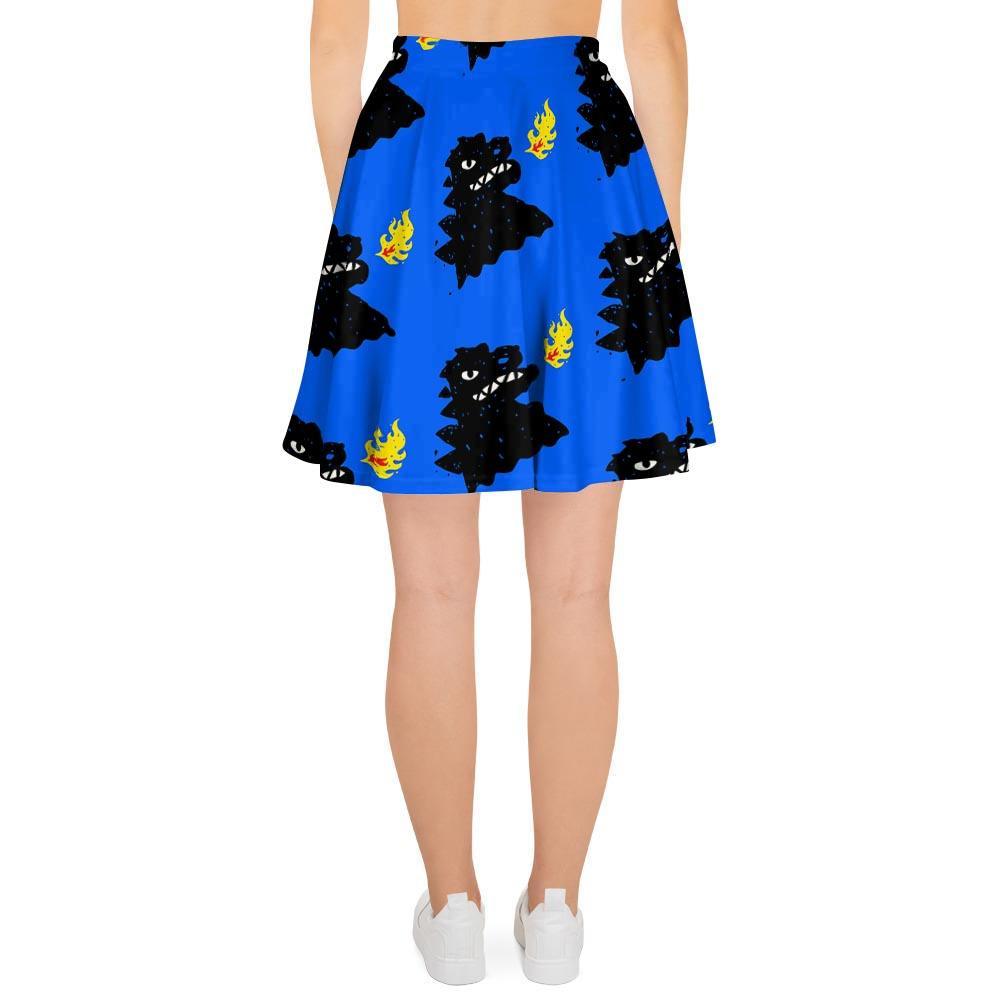 Godzilla Japanese Pattern Print Women's Skirt-grizzshop