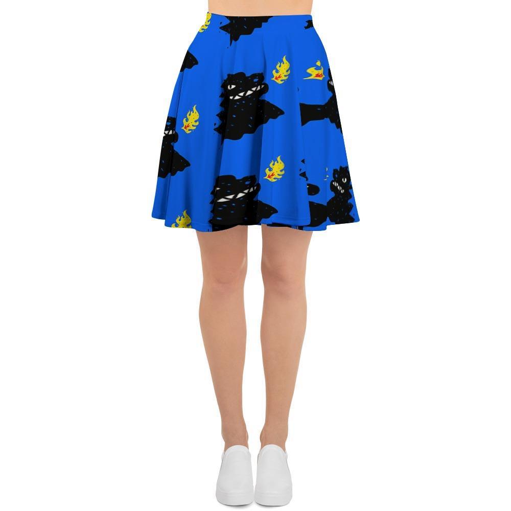 Godzilla Japanese Pattern Print Women's Skirt-grizzshop