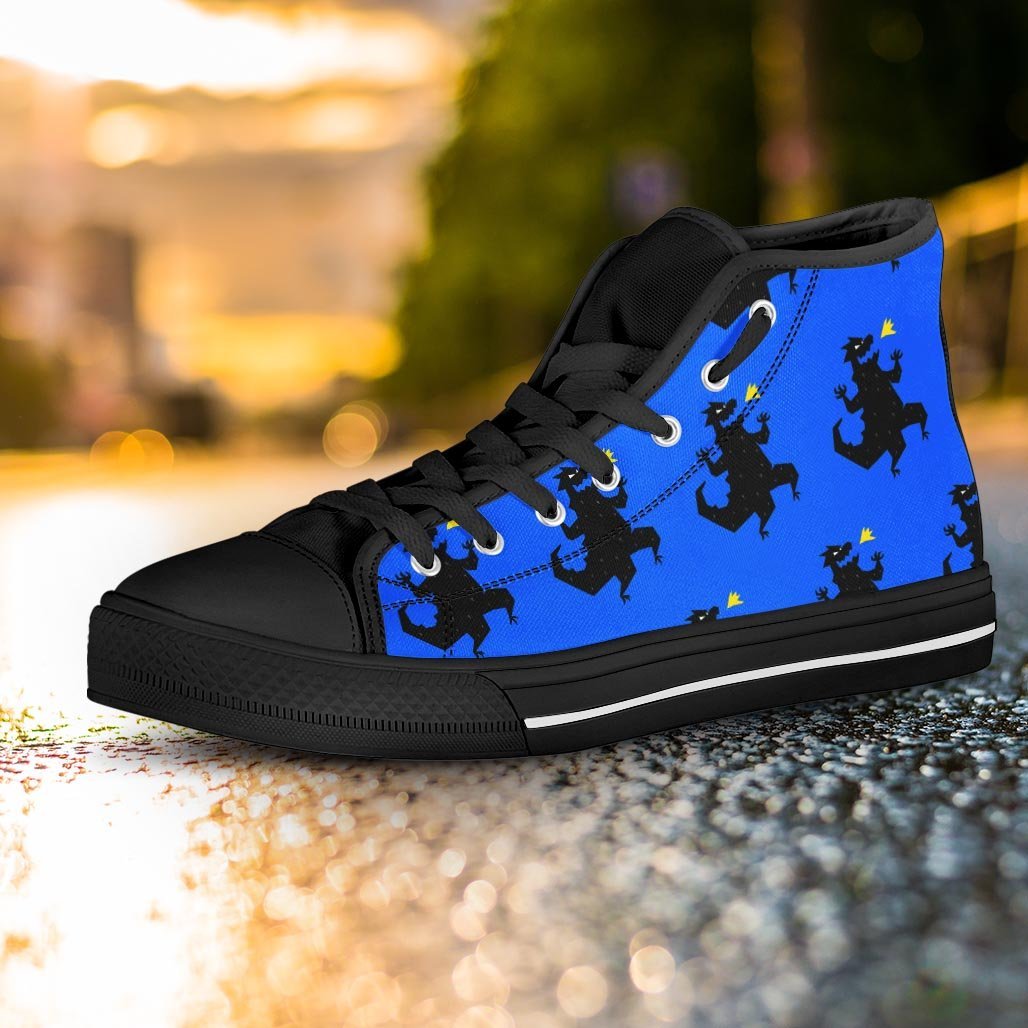 Godzilla Print Women's High Top Shoes-grizzshop