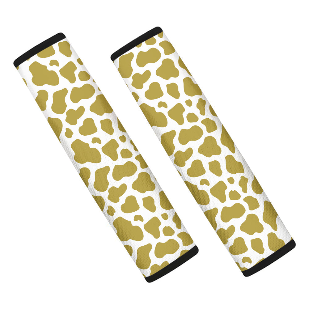 Gold Cow Print Pattern Car Seat Belt Cover-grizzshop