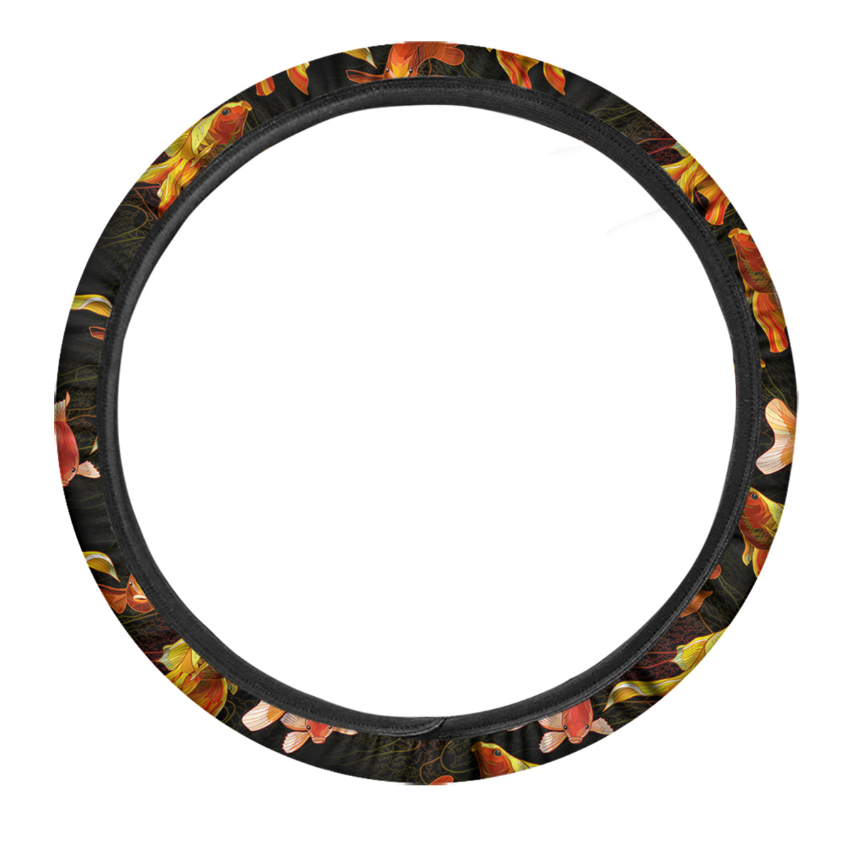 Gold Fish Drawing Print Pattern Car Steering Wheel Cover-grizzshop