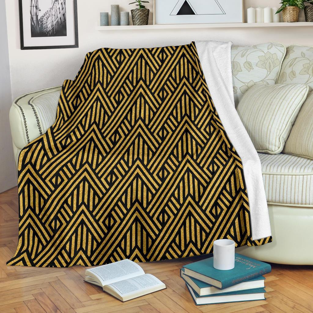 Gold Glitter Pattern Print Blanket-grizzshop