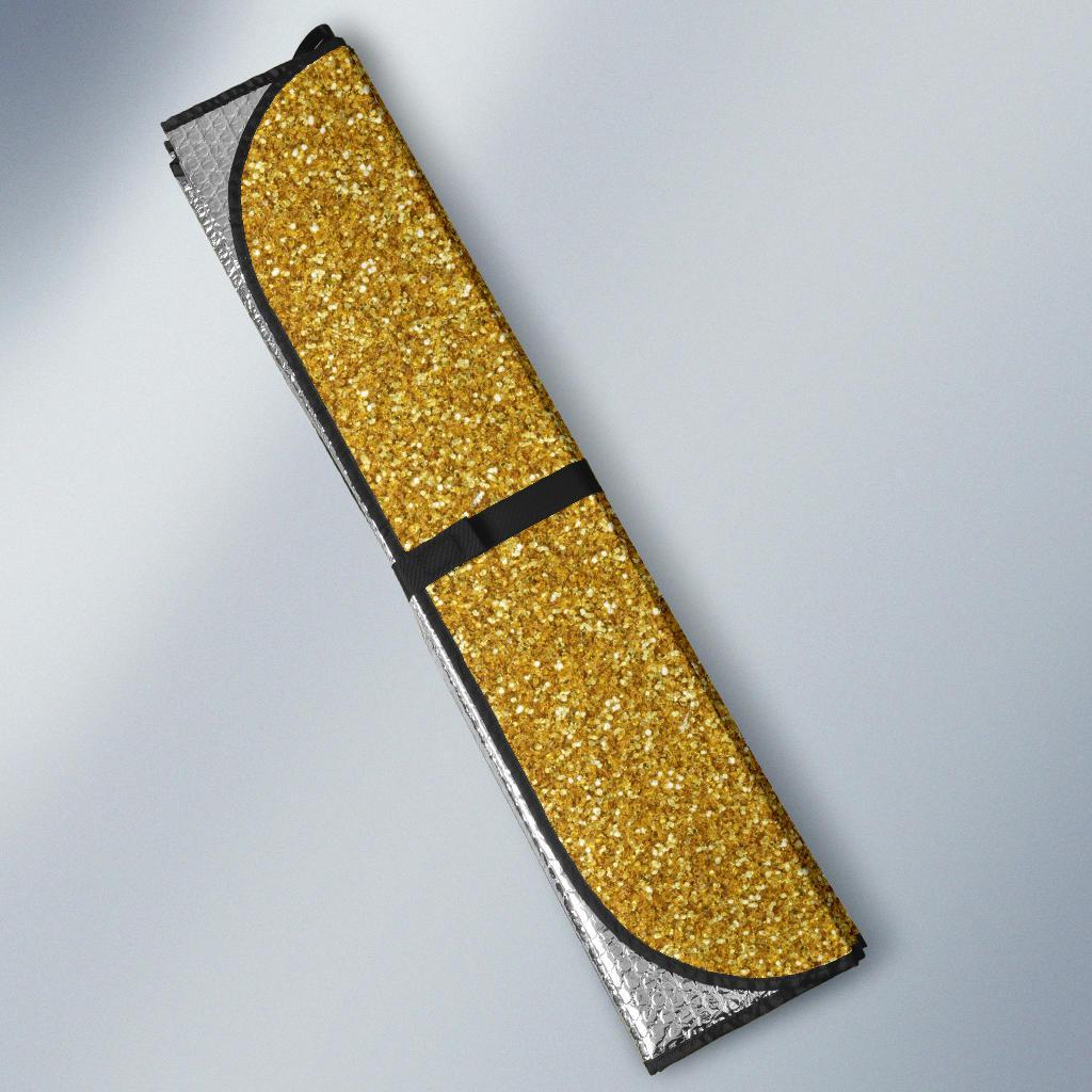 Gold Glitter Star Print Pattern Car Sun Shade-grizzshop
