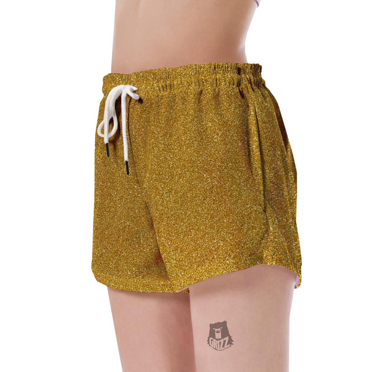 Gold Glitter Women's Shorts-grizzshop