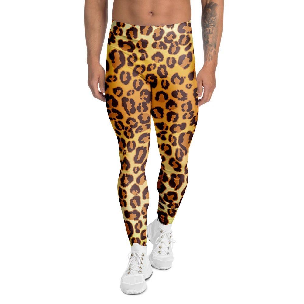 Gold Leopard Men's Leggings-grizzshop