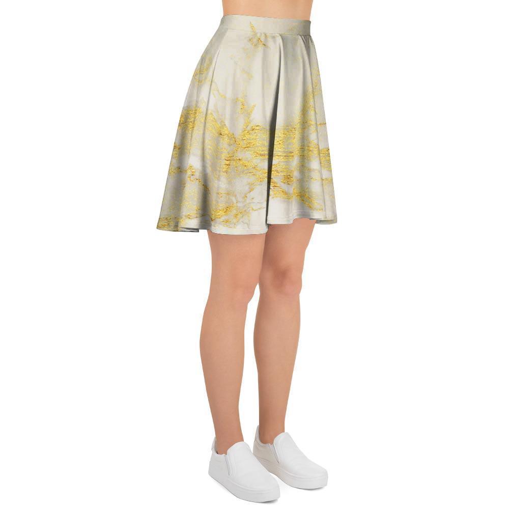 Gold Marble Women's Skirt-grizzshop