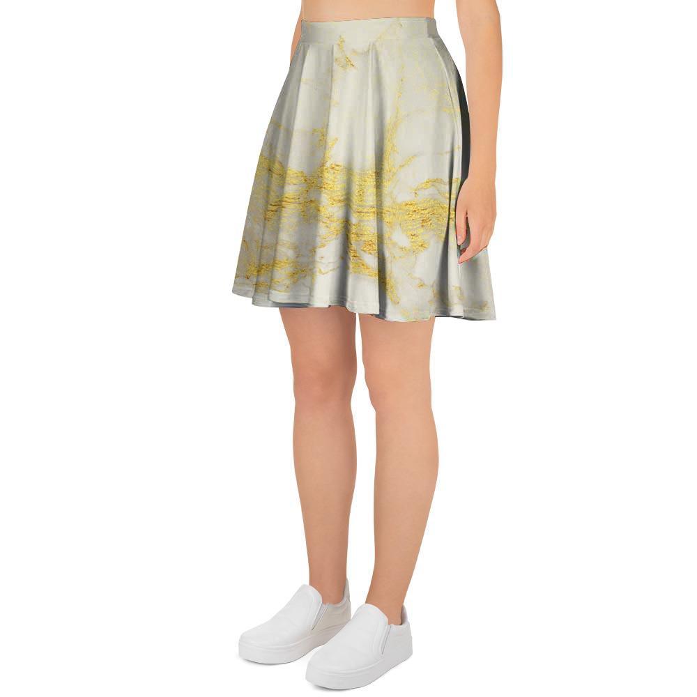 Gold Marble Women's Skirt-grizzshop