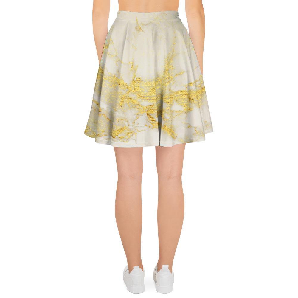 Gold Marble Women's Skirt-grizzshop