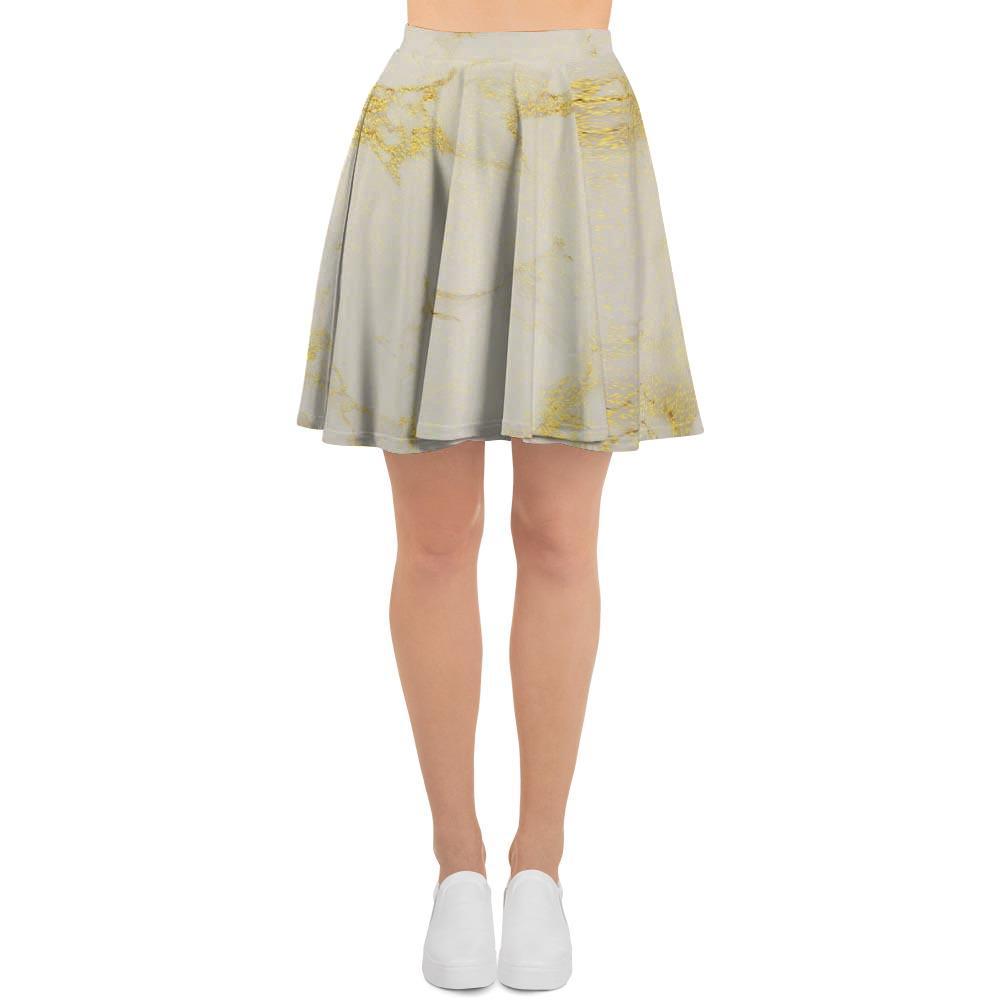 Gold Marble Women's Skirt-grizzshop