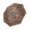 Gold Paisley Pattern Print Foldable Umbrella-grizzshop