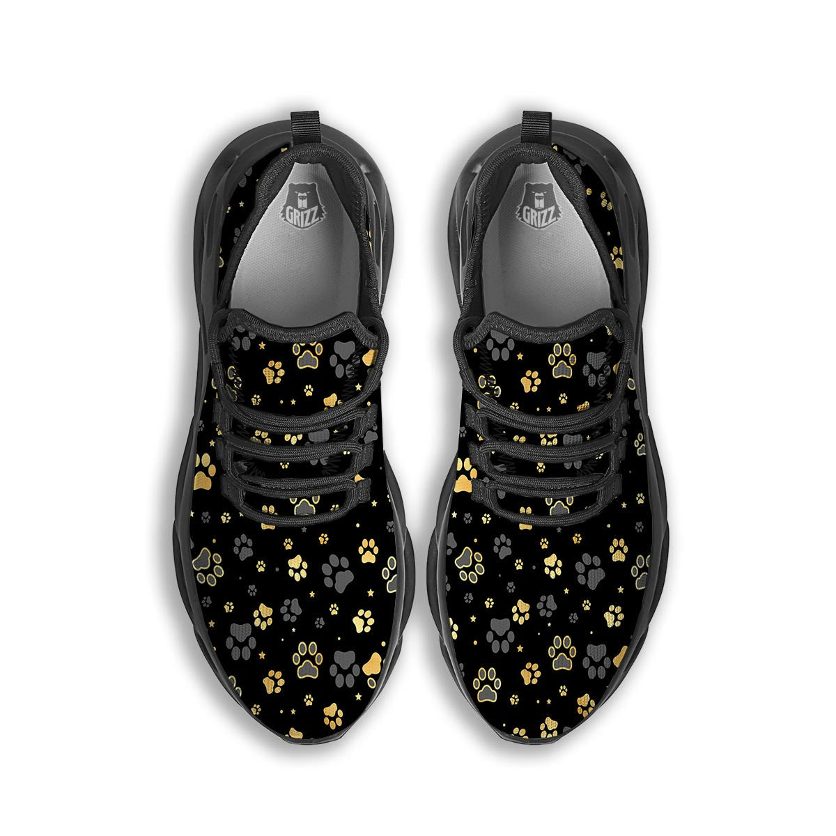 Gold Paw Black Running Shoes-grizzshop