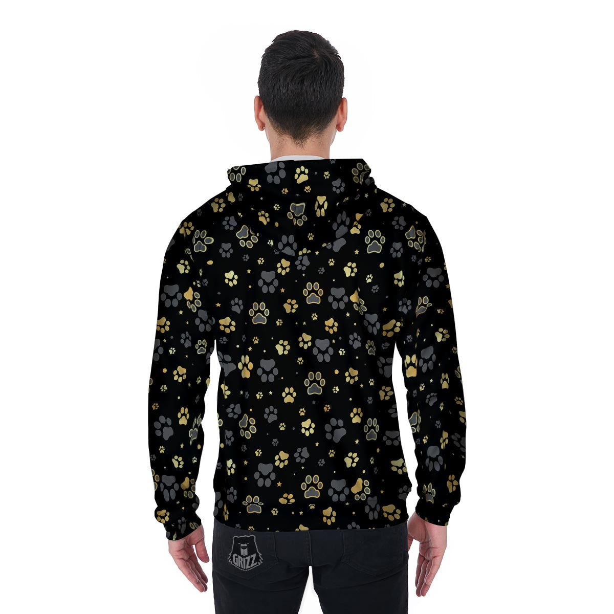 Gold Paw Men's Zip Up Hoodie-grizzshop