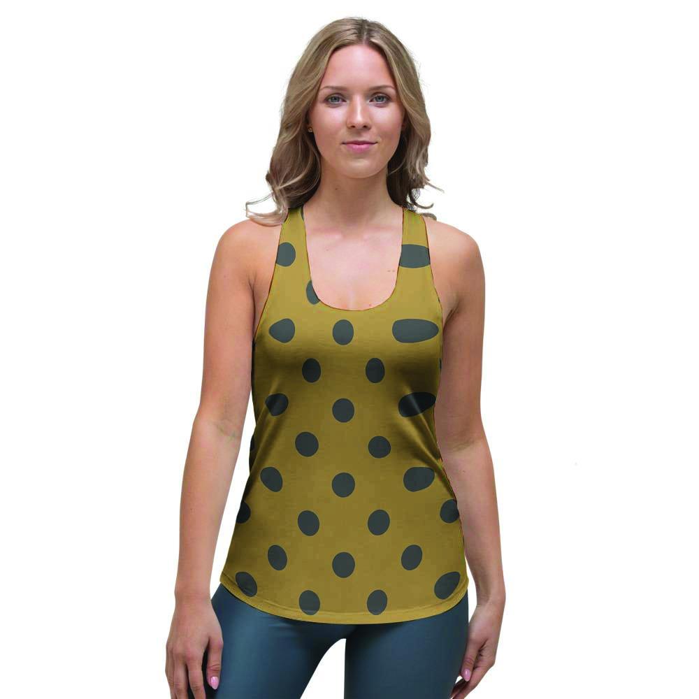 Gold Polka Dot Women's Racerback Tank Top-grizzshop