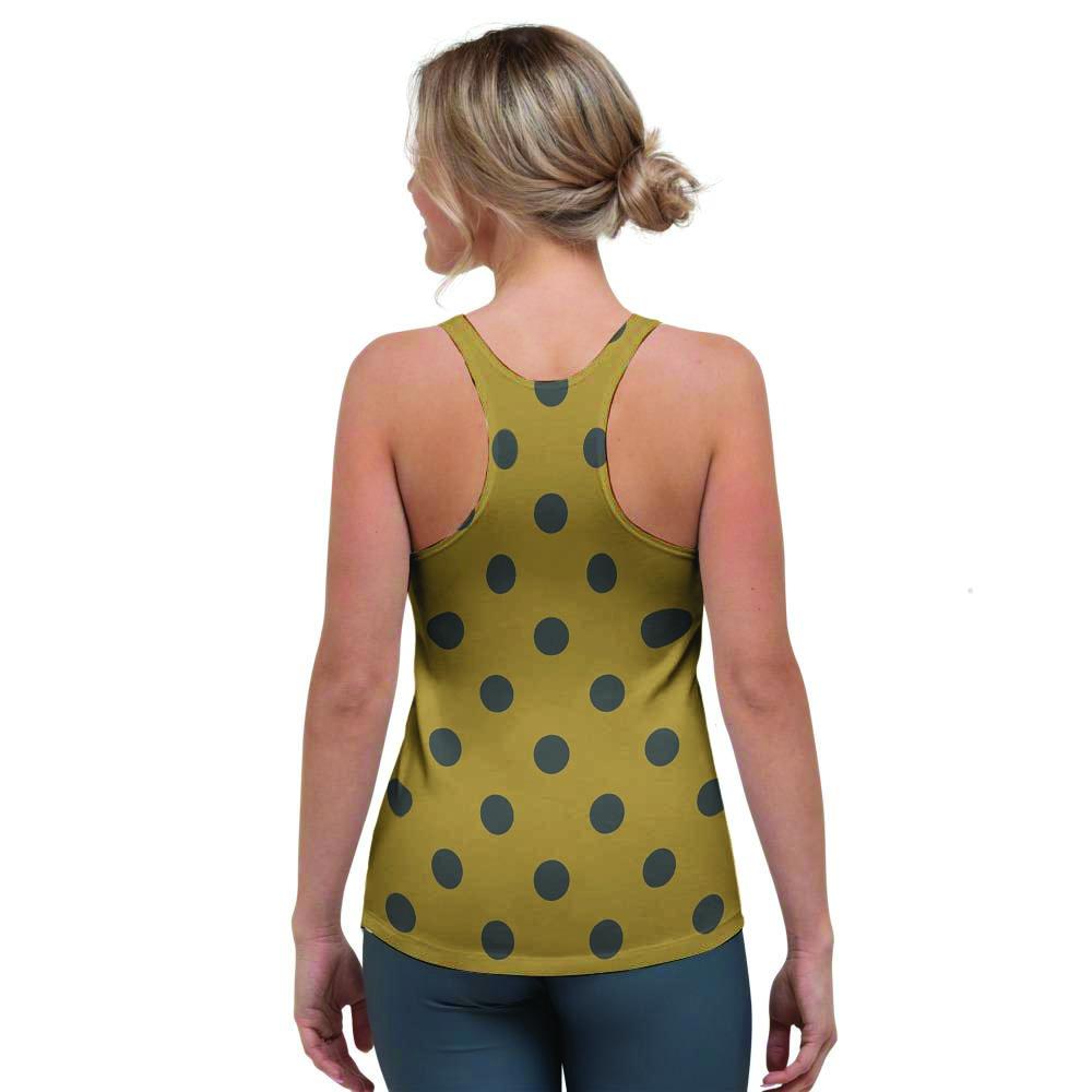 Gold Polka Dot Women's Racerback Tank Top-grizzshop