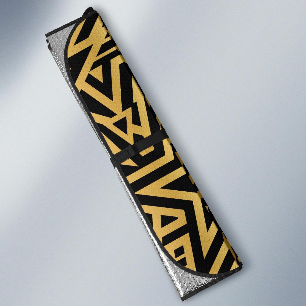 Gold Star Pattern Print Car Sun Shade-grizzshop
