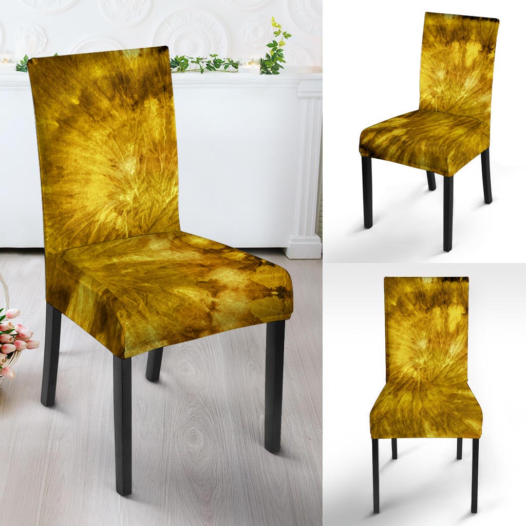 Gold Tie Dye Chair Cover-grizzshop