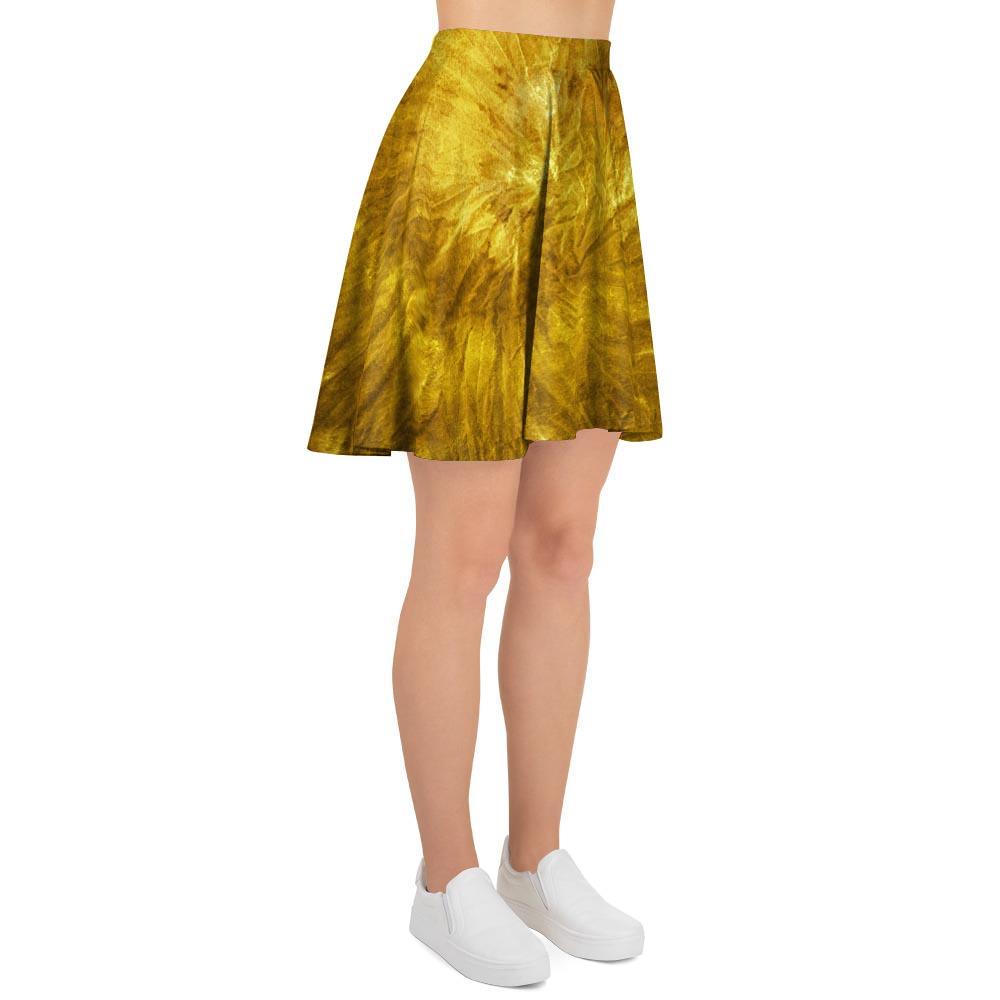 Gold Tie Dye Women's Skirt-grizzshop