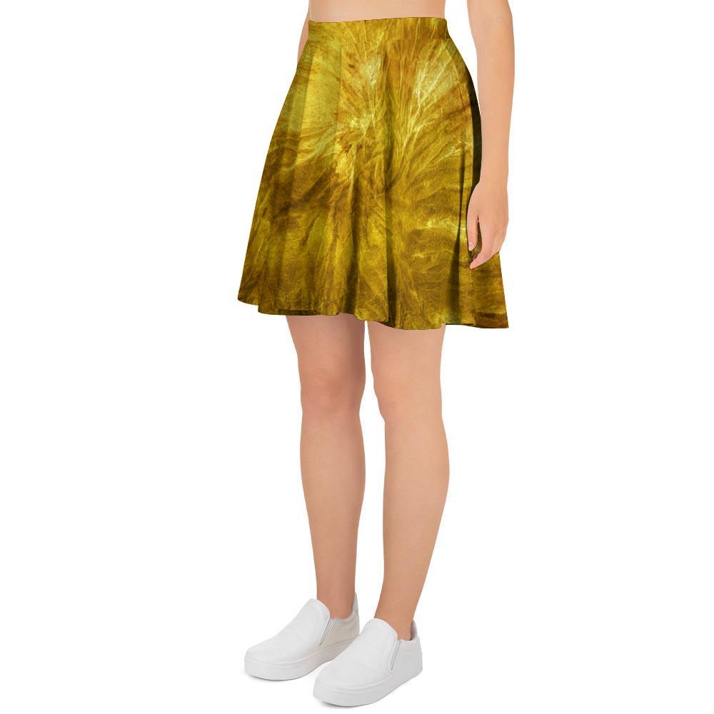 Gold Tie Dye Women's Skirt-grizzshop