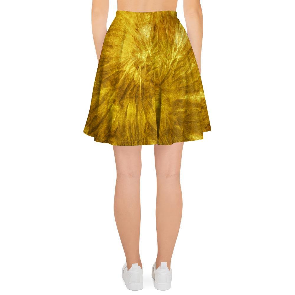 Gold Tie Dye Women's Skirt-grizzshop