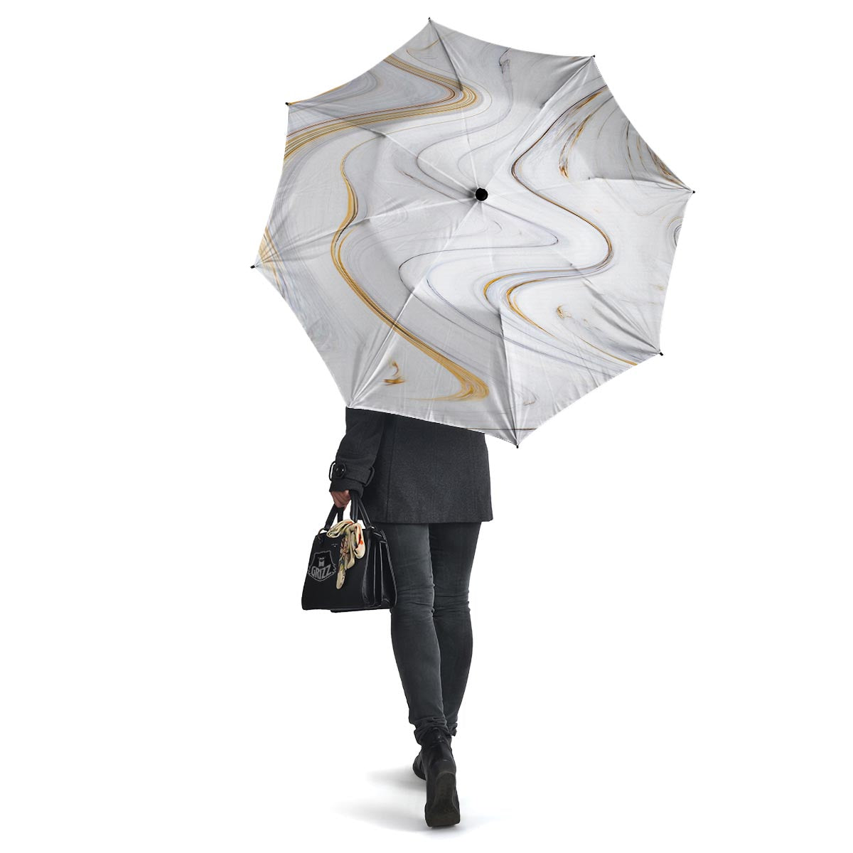 Gold White Marble Umbrella-grizzshop