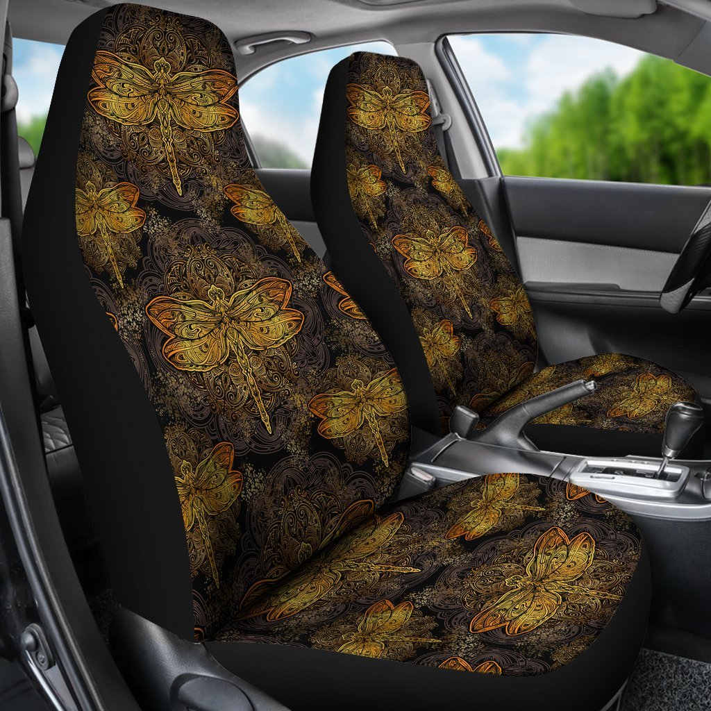 Gold Dragonfly Car Seat Cover Car Seat Universal Fit-grizzshop