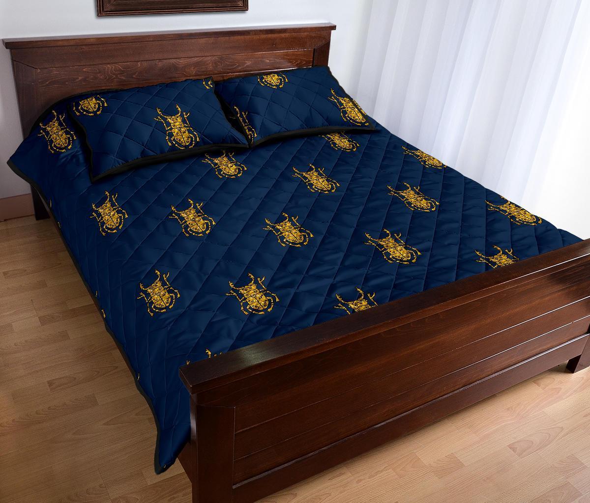 Golden Bug Pattern Print Bed Set Quilt-grizzshop