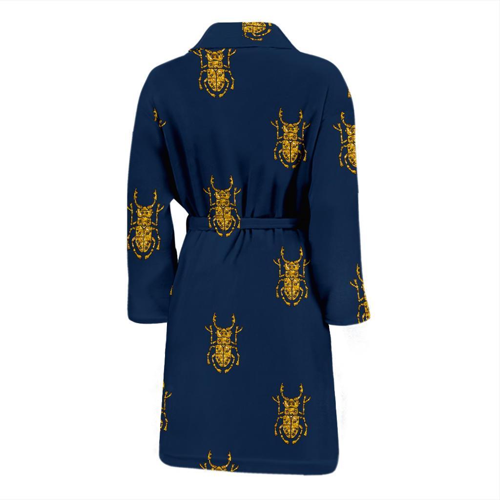 Golden Bug Pattern Print Men Long Robe-grizzshop