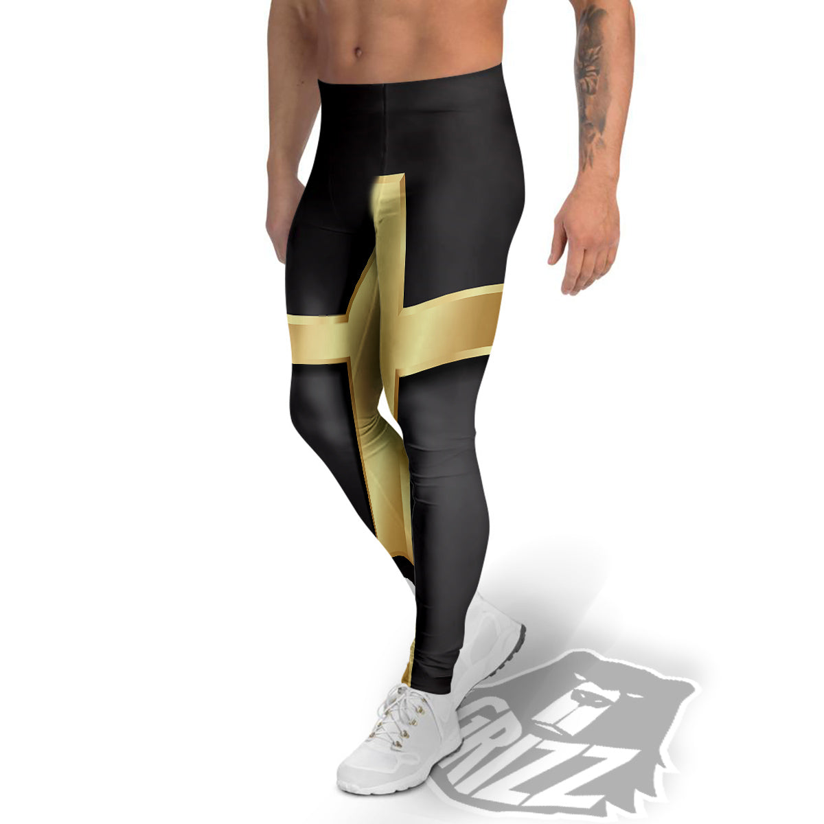 Golden Cross Classic Print Men's Leggings-grizzshop