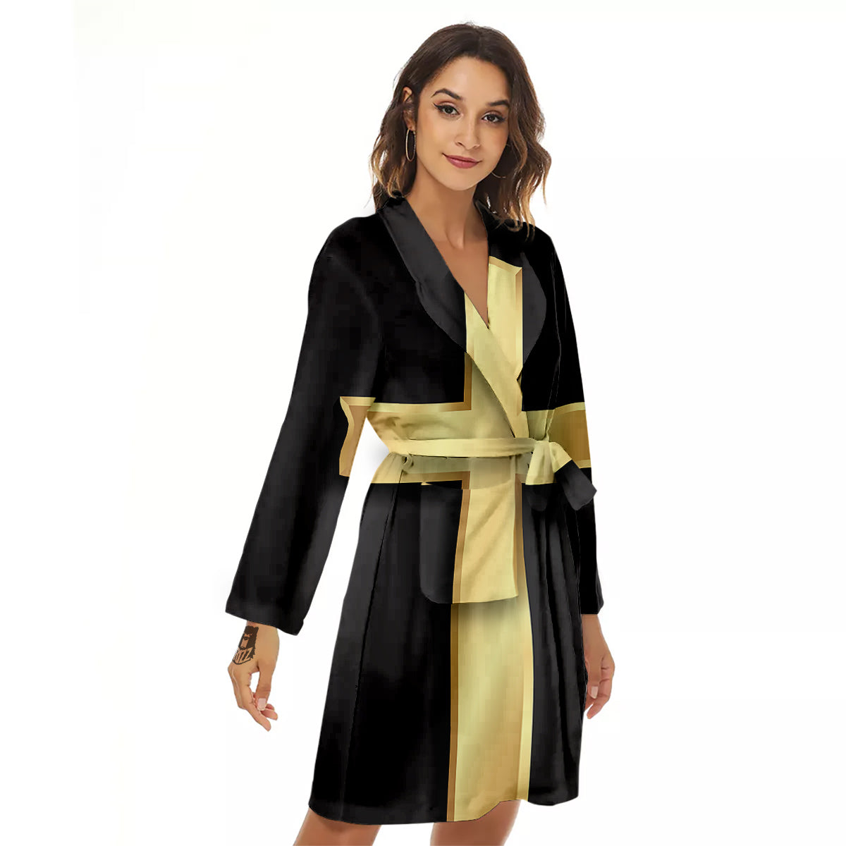 Golden Cross Classic Print Women's Robe-grizzshop