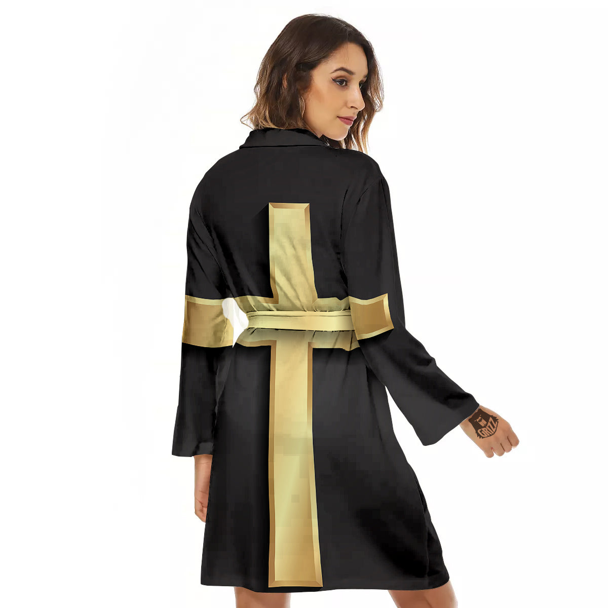 Golden Cross Classic Print Women's Robe-grizzshop