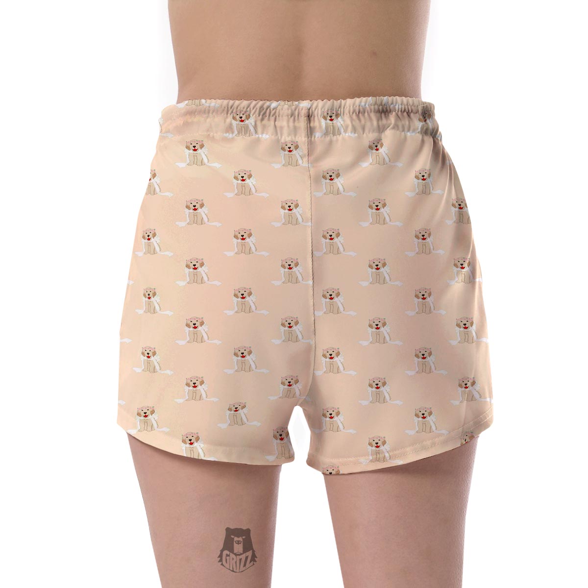 Golden Retriever Pattern Print Women's Shorts-grizzshop