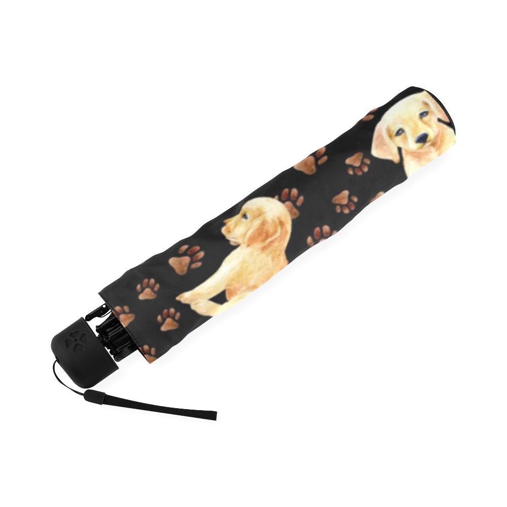 Golden Retriever Paw Pattern Print Foldable Umbrella-grizzshop