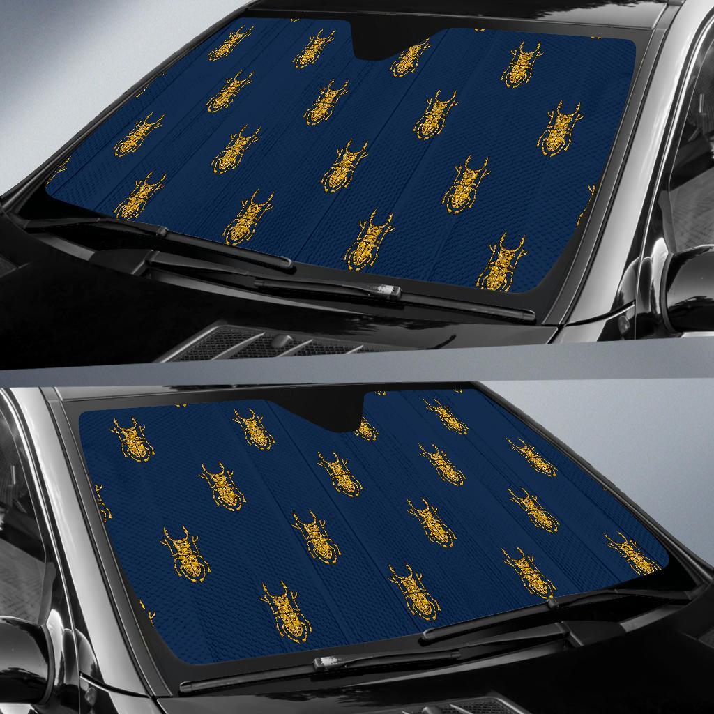 Golden Bug Pattern Print Car Sun Shade-grizzshop