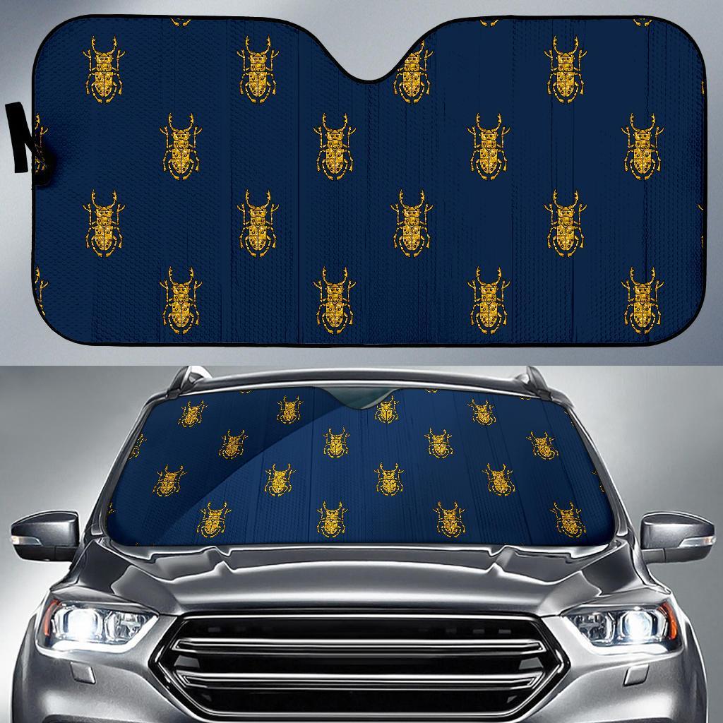 Golden Bug Pattern Print Car Sun Shade-grizzshop