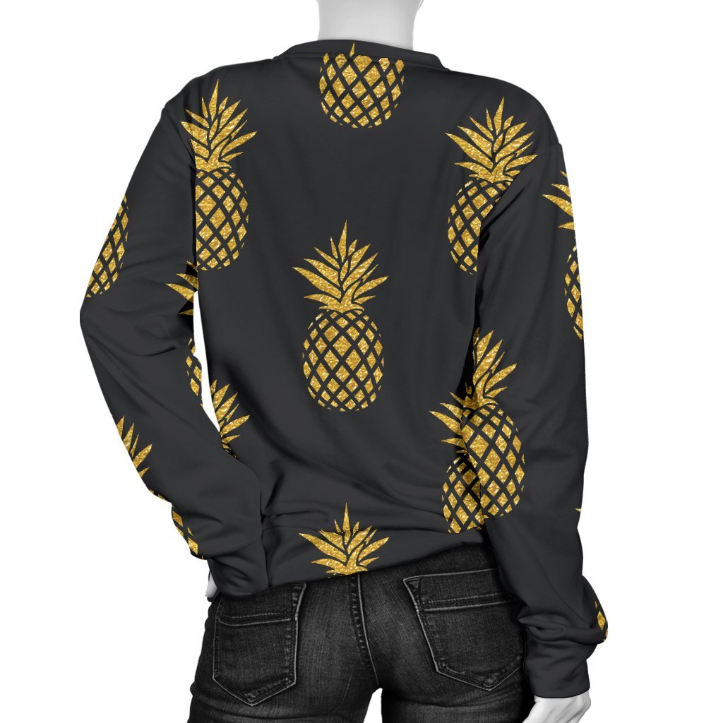 Golden Pineapple Print Sweatshirt-grizzshop