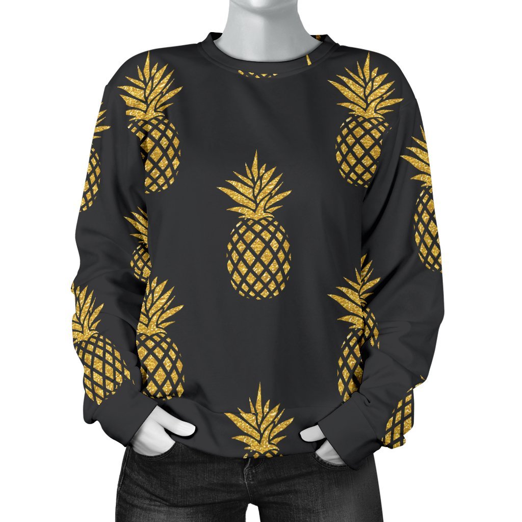 Golden Pineapple Print Sweatshirt-grizzshop