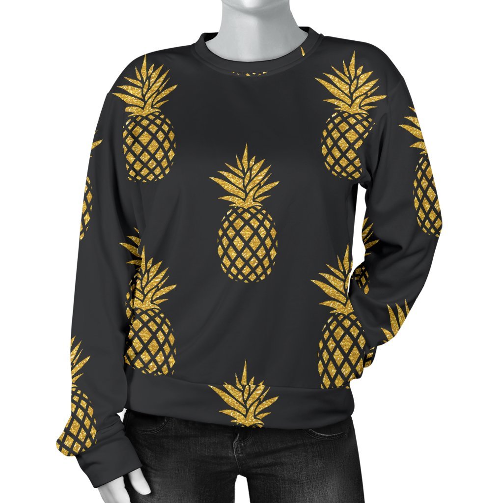 Golden Pineapple Print Sweatshirt-grizzshop