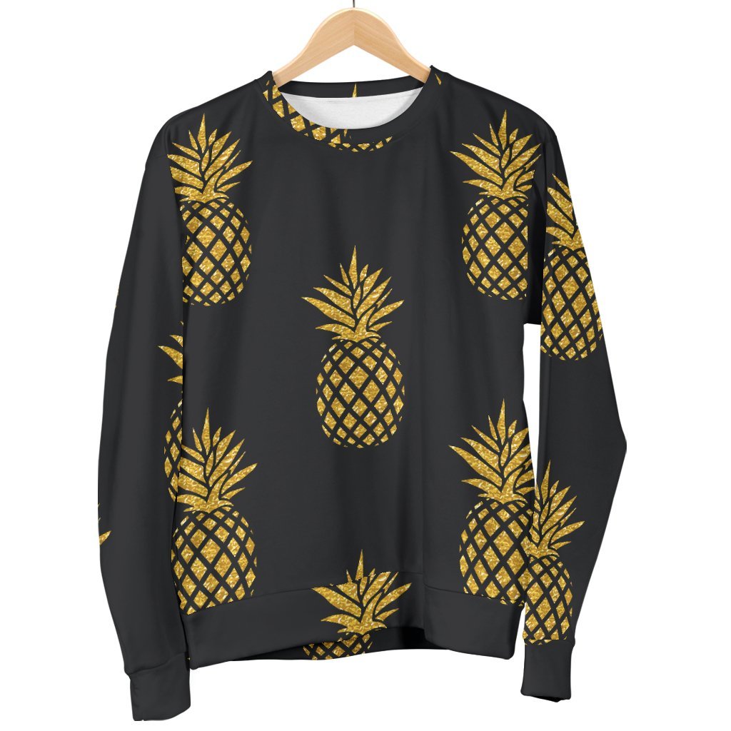 Golden Pineapple Print Sweatshirt-grizzshop