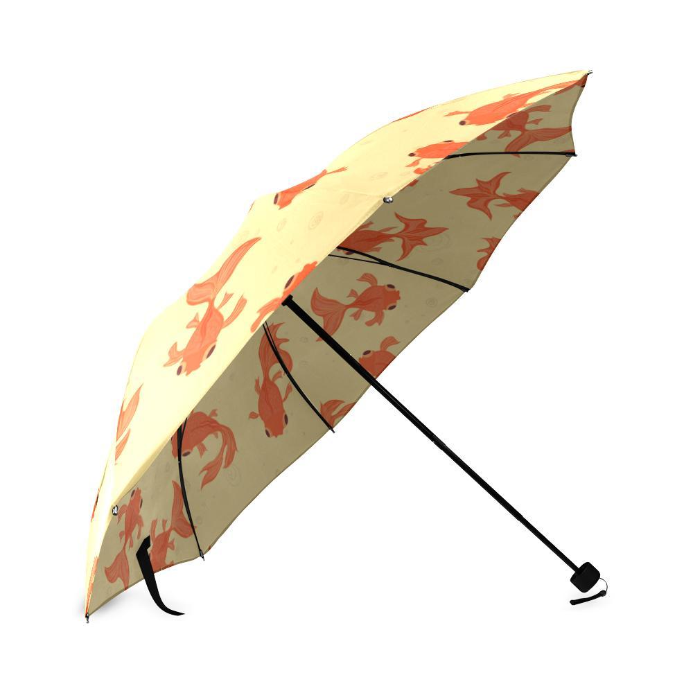 Goldfish Pattern Print Foldable Umbrella-grizzshop