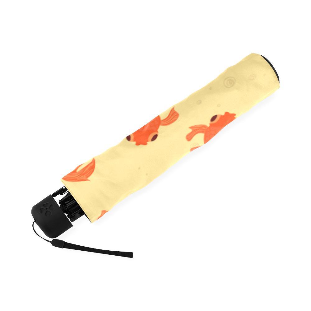 Goldfish Pattern Print Foldable Umbrella-grizzshop