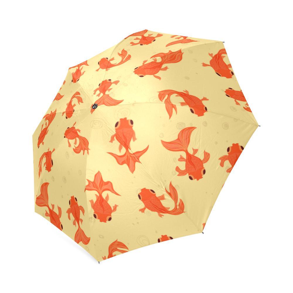 Goldfish Pattern Print Foldable Umbrella-grizzshop