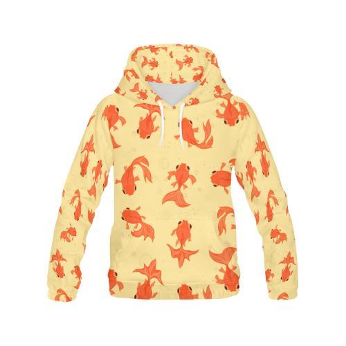 Goldfish Pattern Print Men Pullover Hoodie-grizzshop